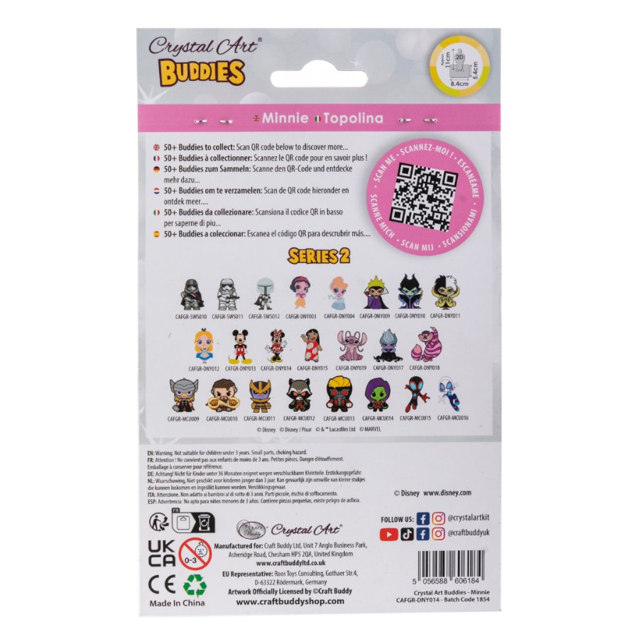 Disney: Minnie Crystal Art Buddy Craft Kit Age 6+