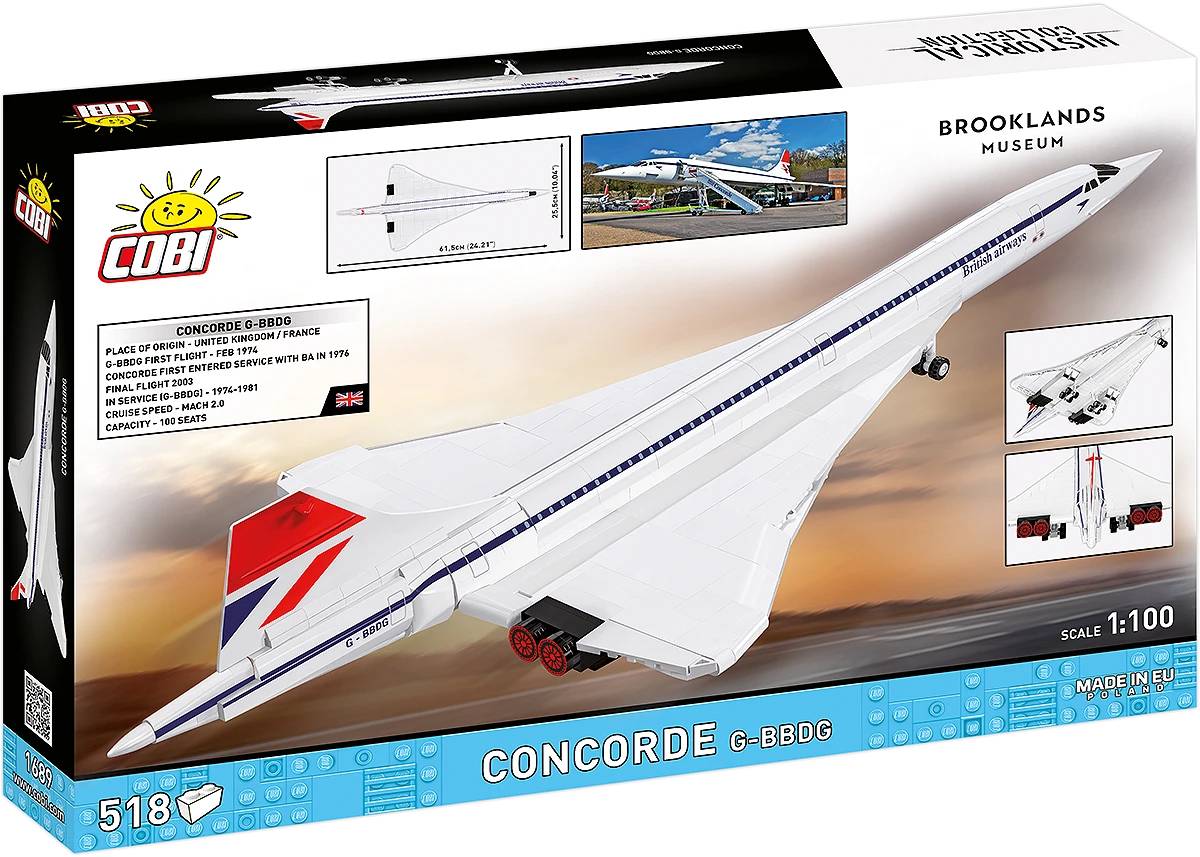 COBI 1689 Concorde G-BBDG 1:100 Brick Model 518pcs