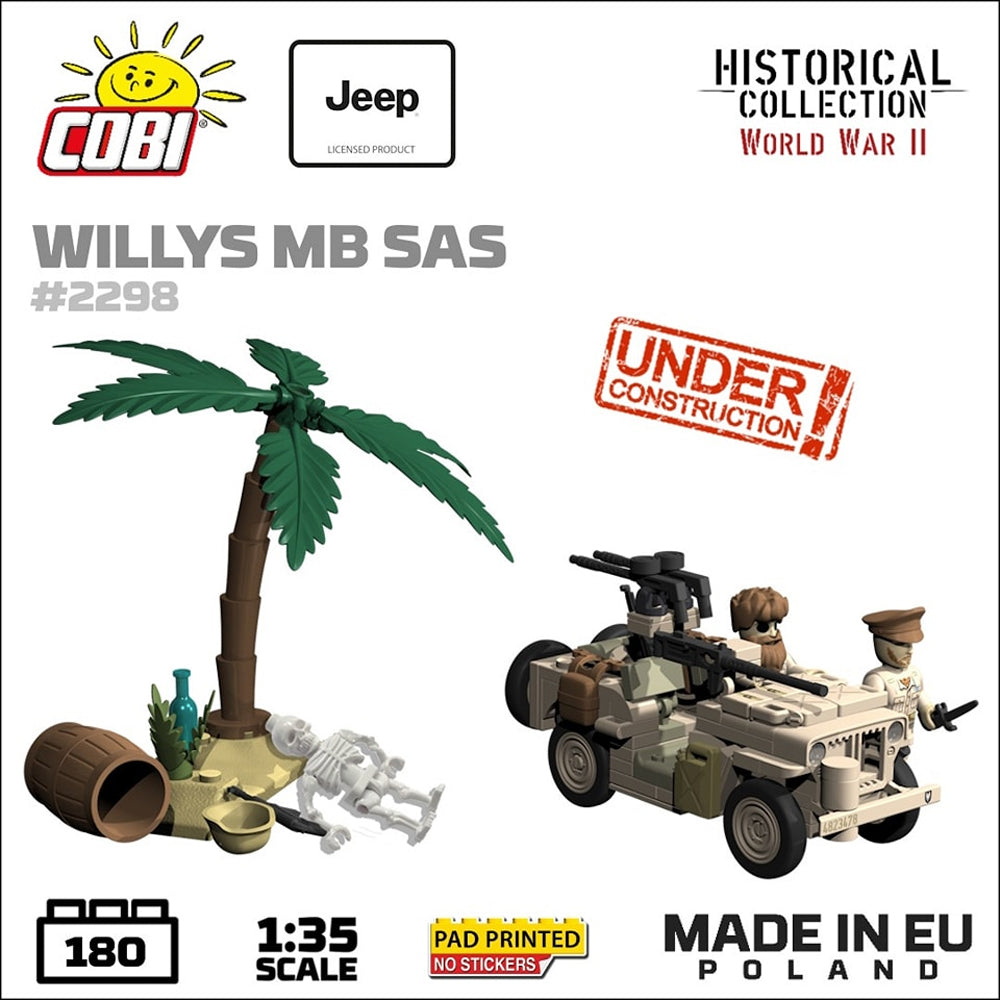 COBI 2298 Willys MB SAS Jeep HC WWII 1:35 Brick Model 180pcs