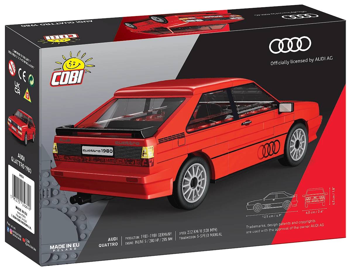 COBI 24664 Red Audi Quattro 1980 1:35 Brick Model 79pcs