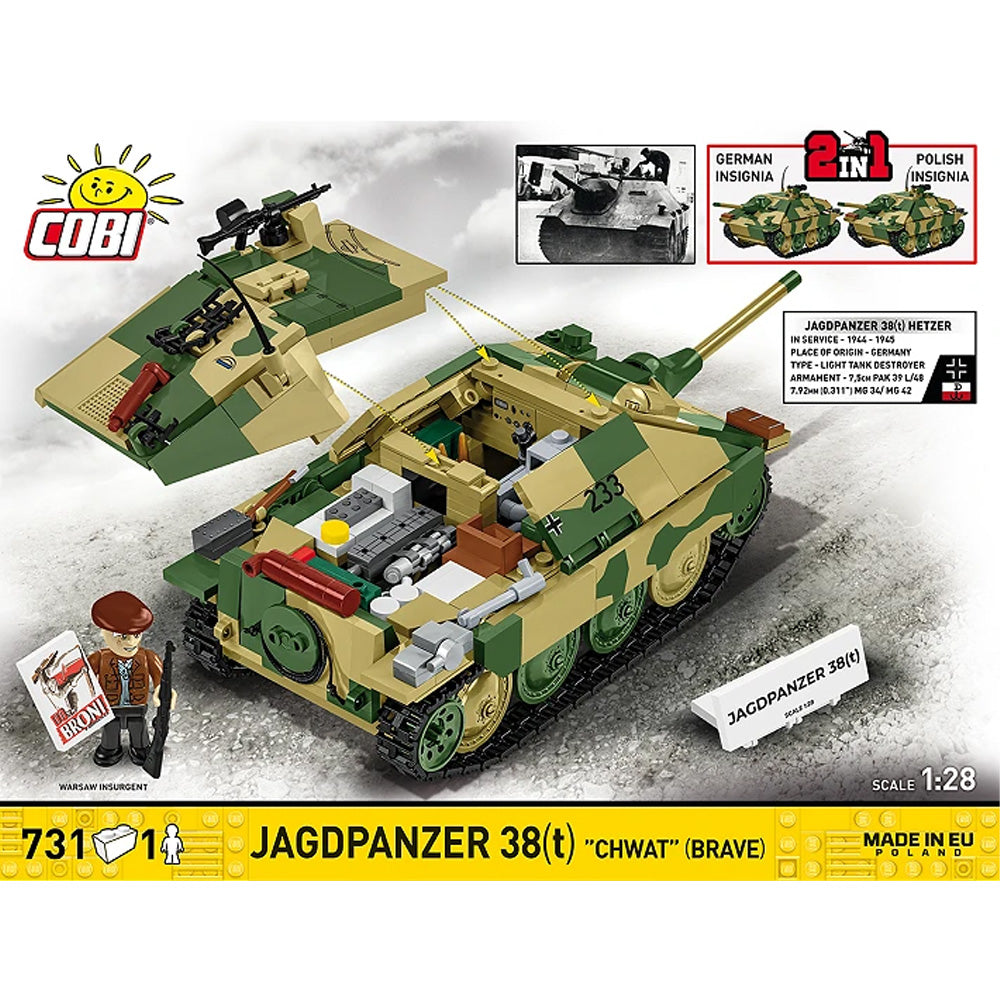 COBI 2670 Jagdpanzer 38(t) "Chwat" (Brave) HC WWII 1:28 731pcs