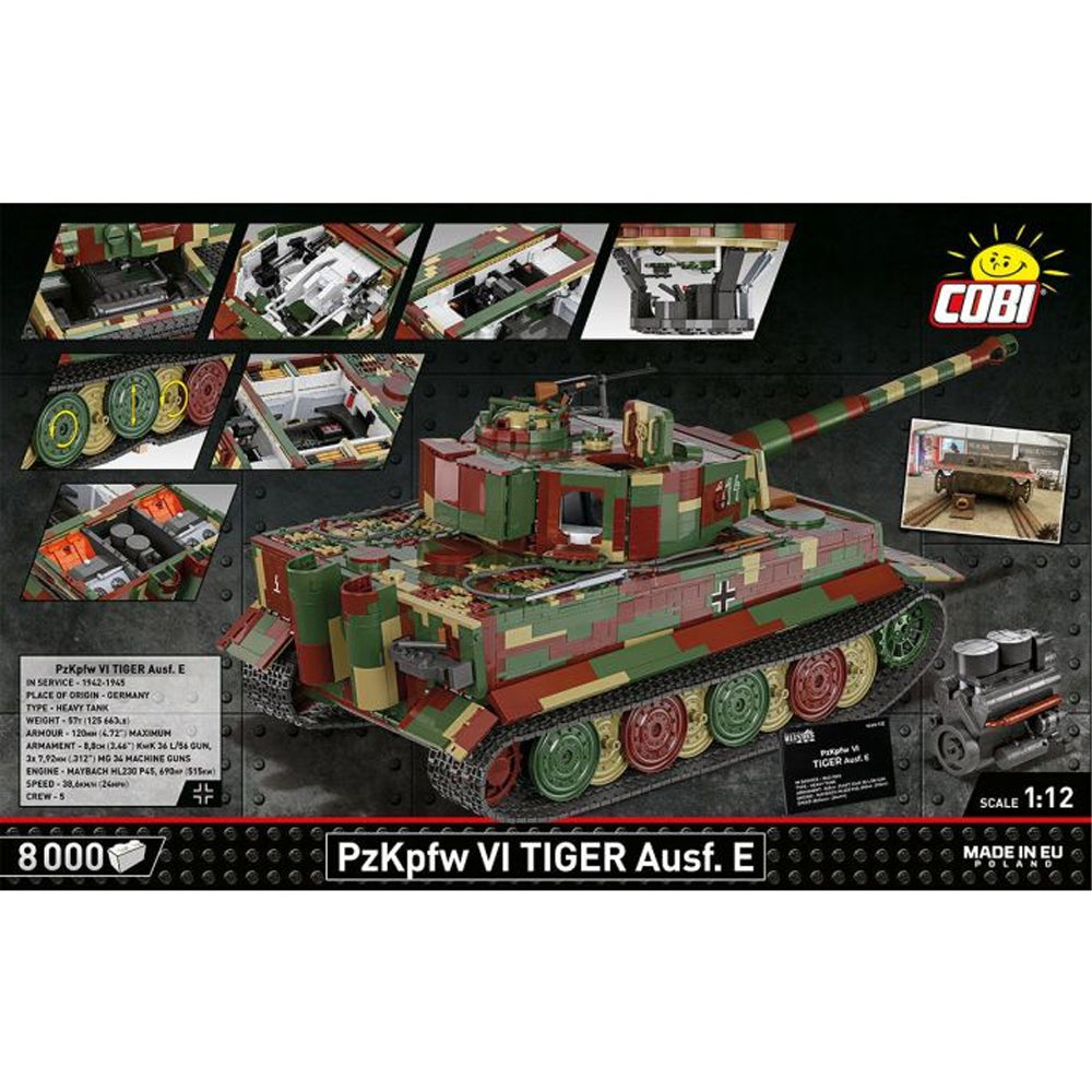 COBI 2807 PzKpfw VI Tiger Ausf.E HC WWII Executive Ed. 1:12 Brick Model 8000pcs