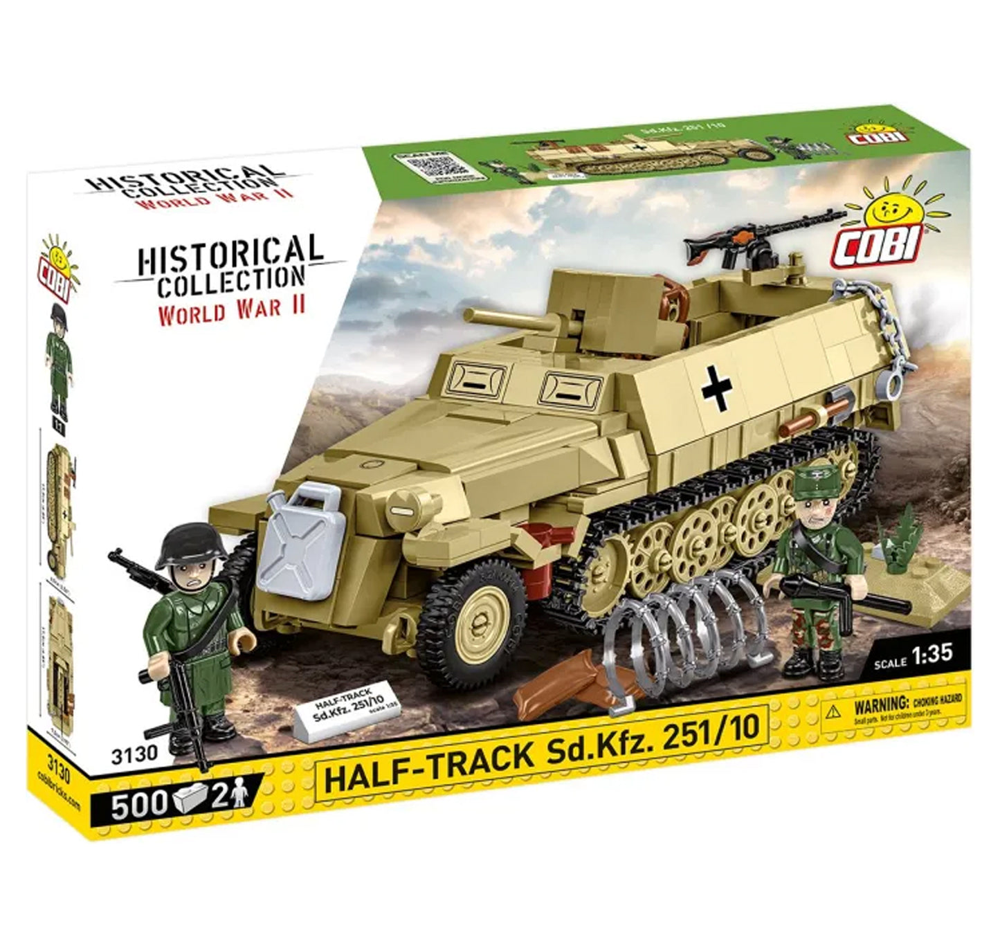 COBI 3130 Half-Track Sd.Kfz. 251/10 HC:WWII 1:35 Brick Model 500pcs