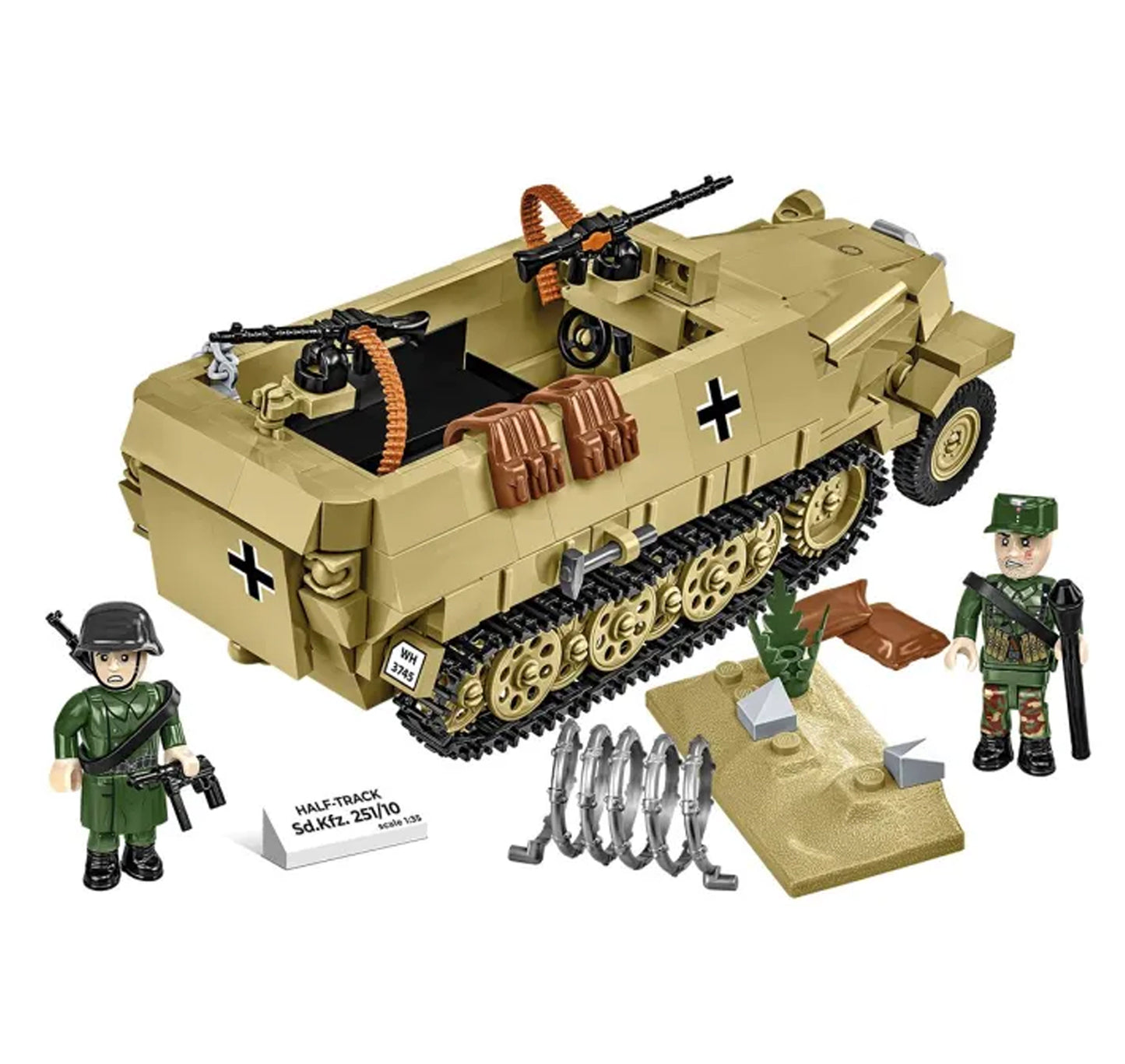 COBI 3130 Half-Track Sd.Kfz. 251/10 HC:WWII 1:35 Brick Model 500pcs