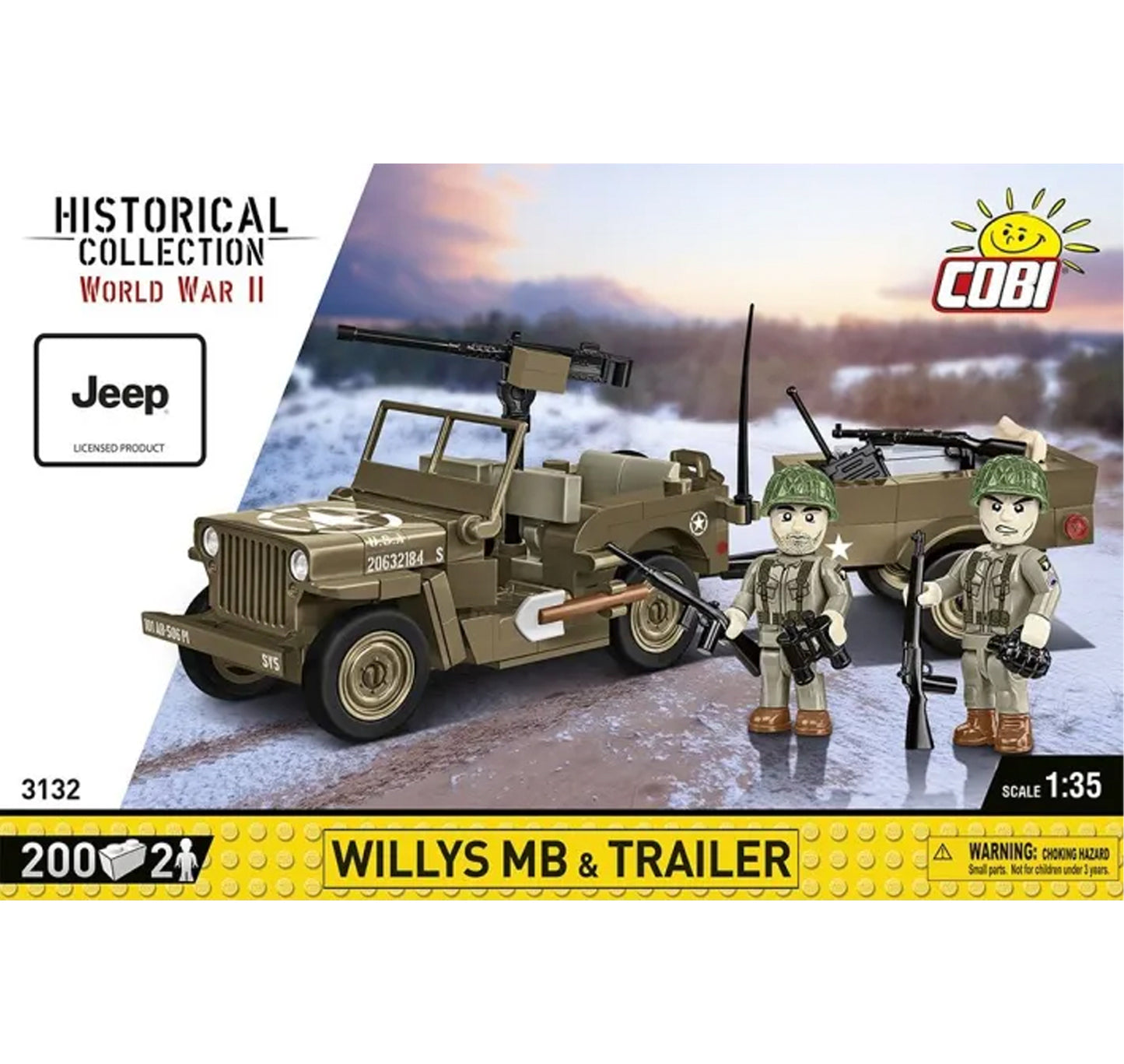 COBI 3132 Willys MB & Trailer 1:35 Brick Model 200pcs