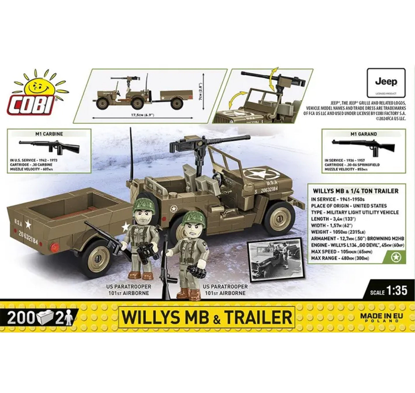 COBI 3132 Willys MB & Trailer 1:35 Brick Model 200pcs