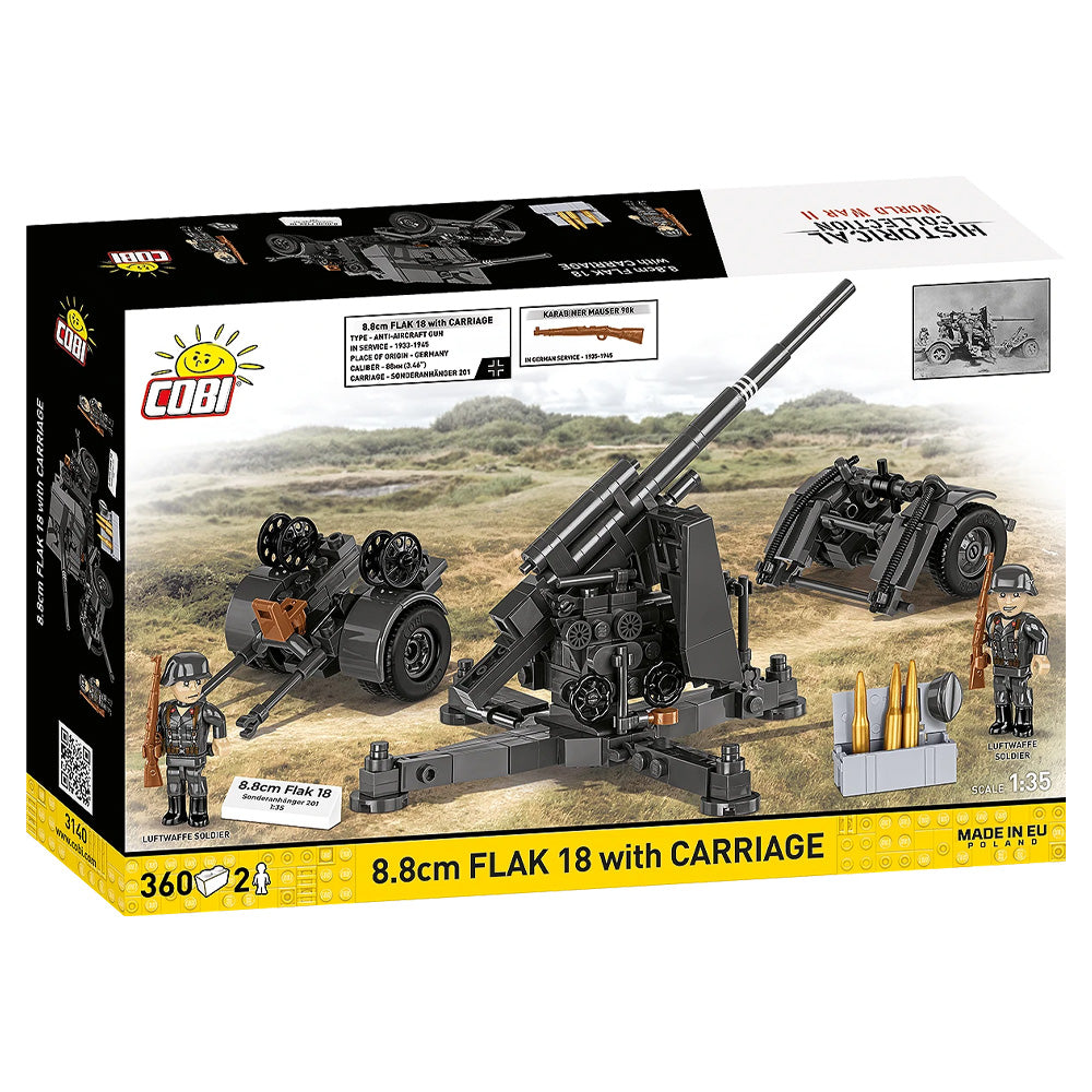 COBI 3140 8.8cm Flak 18 w/Carriage HC WWII 1:35 360pcs