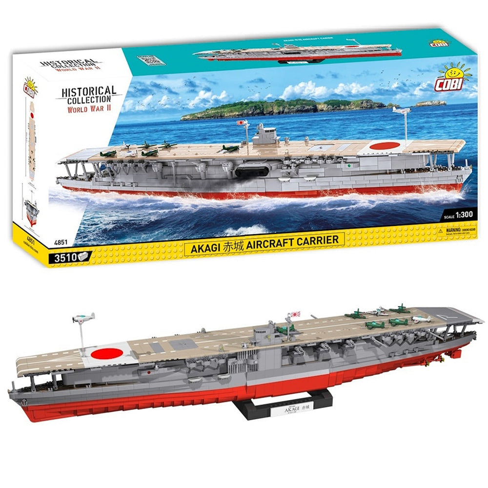 COBI 4851 Akagi Japanese Aircraft Carrier HC WWII 1:300 Brick Model 3510pcs