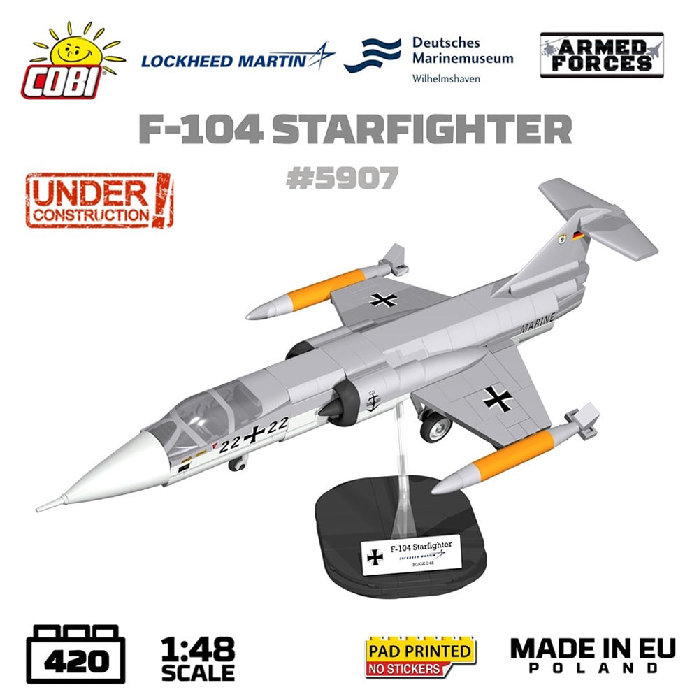 COBI 5907 Lockheed F-104 Starfighter 1:48 Brick Model 420pcs