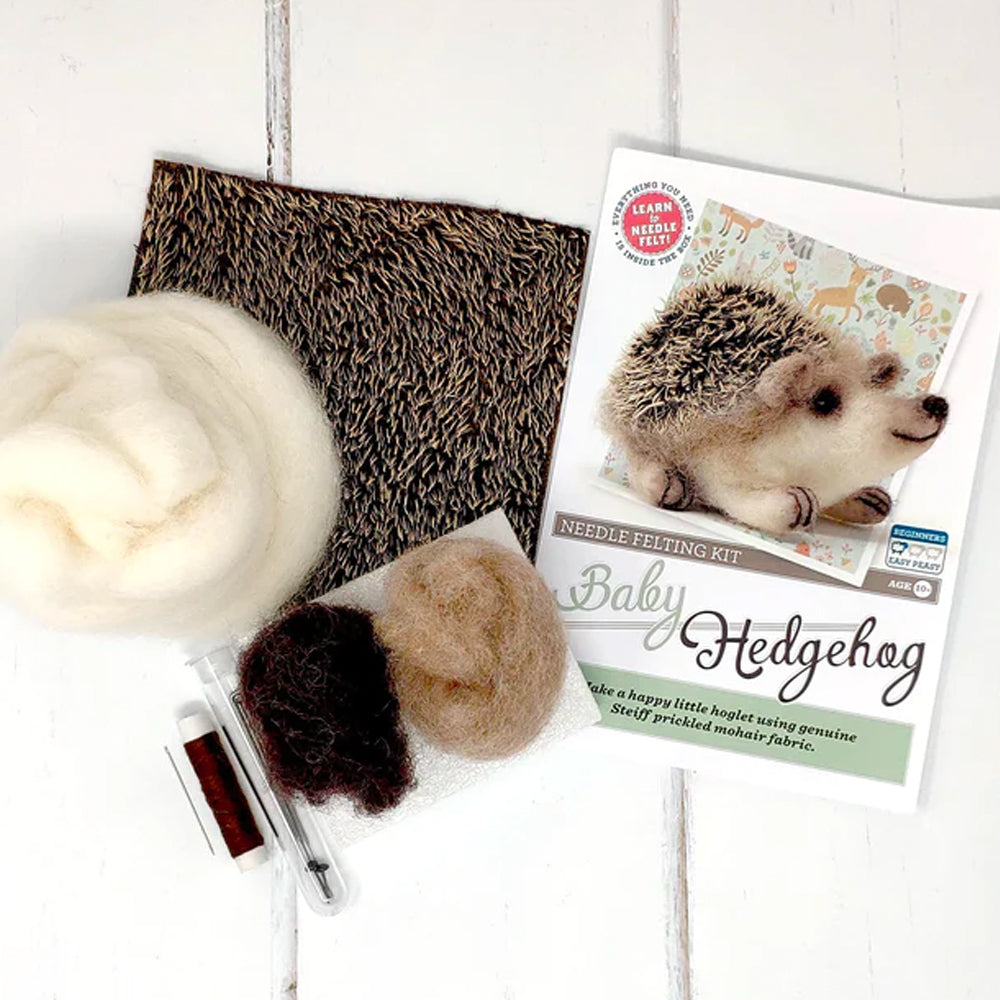 Crafty Kit Company Baby Hedgehog Needle Felting Craft Kit w/Steiff Mohair NF-162