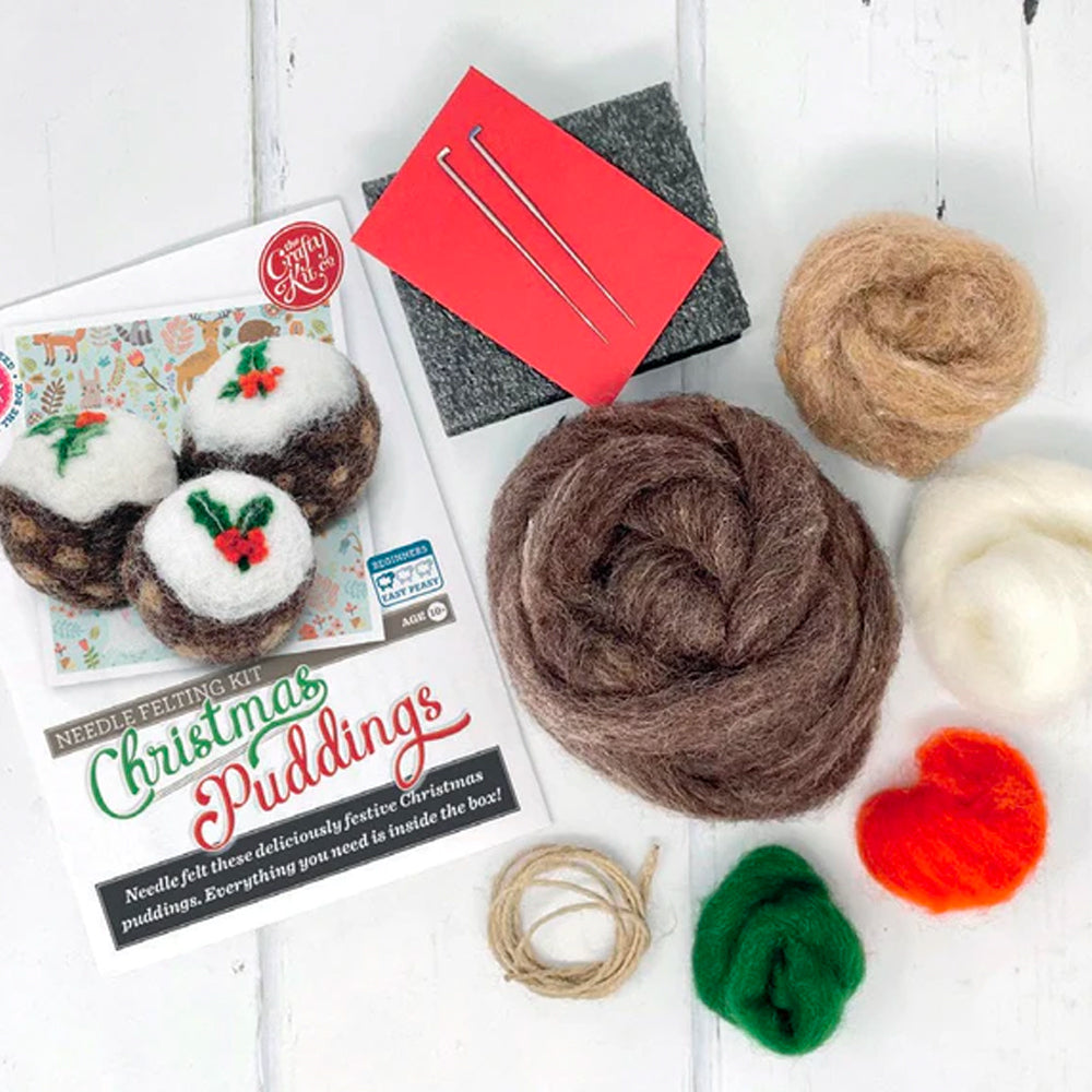 Crafty Kit Company Christmas Puddings Needle Felting Craft Kit NF-244