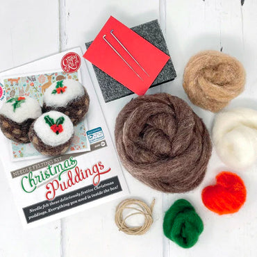 Crafty Kit Company Christmas Puddings Needle Felting Craft Kit NF-244