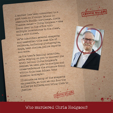 Murder at the Movie Theater - Murder Mystery Case File from Cryptic Killers