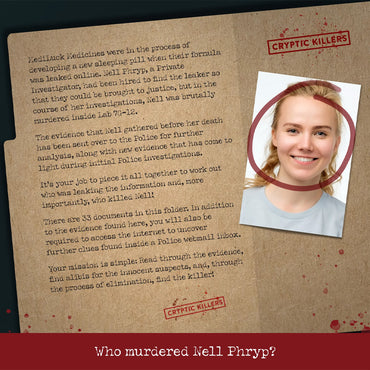 Murder at MediLuck Medicines - Murder Mystery Case File from Cryptic Killers