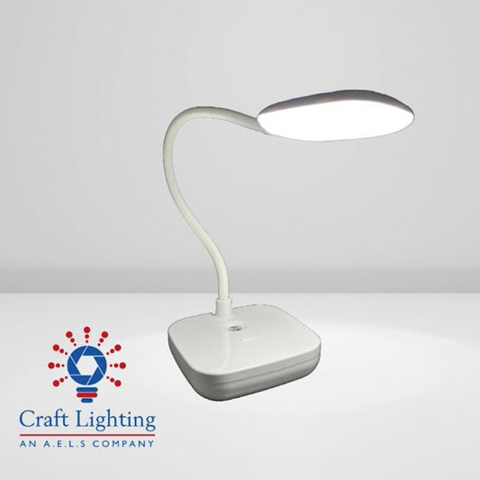 Craft Lighting Ellipse Gooseneck Modellers Table Lamp (White)