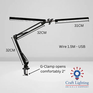 Craft Lighting Enterprise Double Architect Modellers Light - G-Clamp