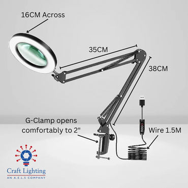 Craft Lighting Spyglass Dioptre Magnifying Modelling Light - G-Clamp