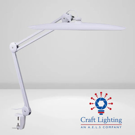 Craft Lighting Neptune Modelling Desk Lamp w/Dimmer (G-Clamp) - White