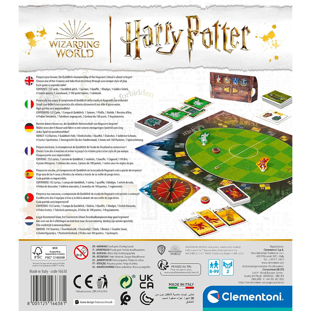 Harry Potter Quidditch Clash Board Game Age 8+ Clementoni 16638