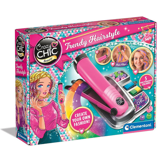 Clementoni Crazy Chic - Trendy Hairstyles - Colouring Kit (Hair Chalk) Age 6+