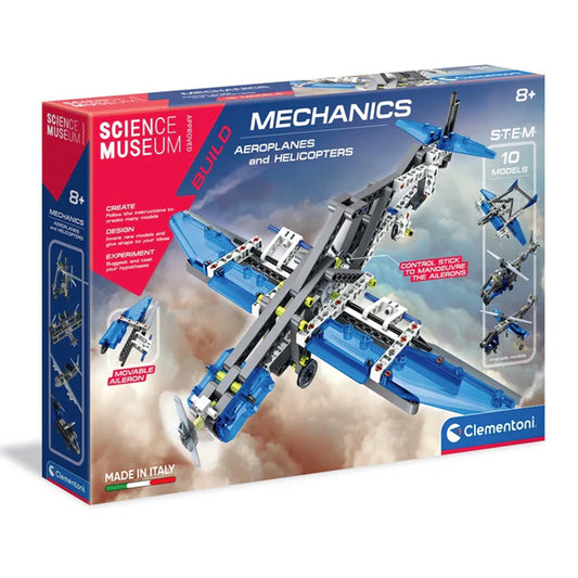 Clementoni Mechanics: Aeroplanes & Helicopters 10-in-1 Construction Model Age 8+