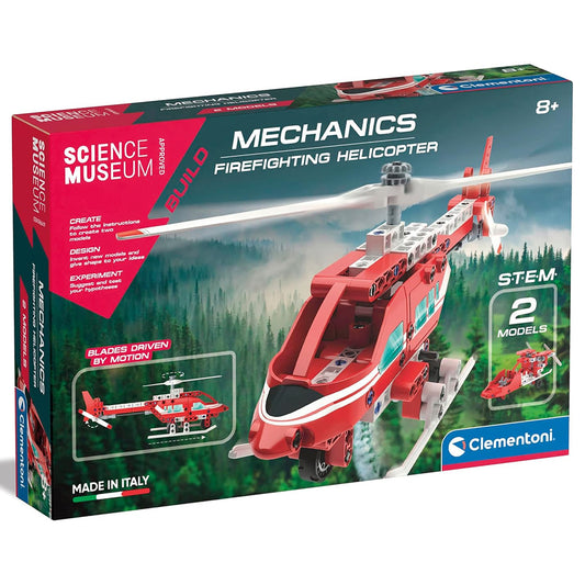 Clementoni Science Museum Mechanics - Firefighting Helicopter STEM Toy Age 8+