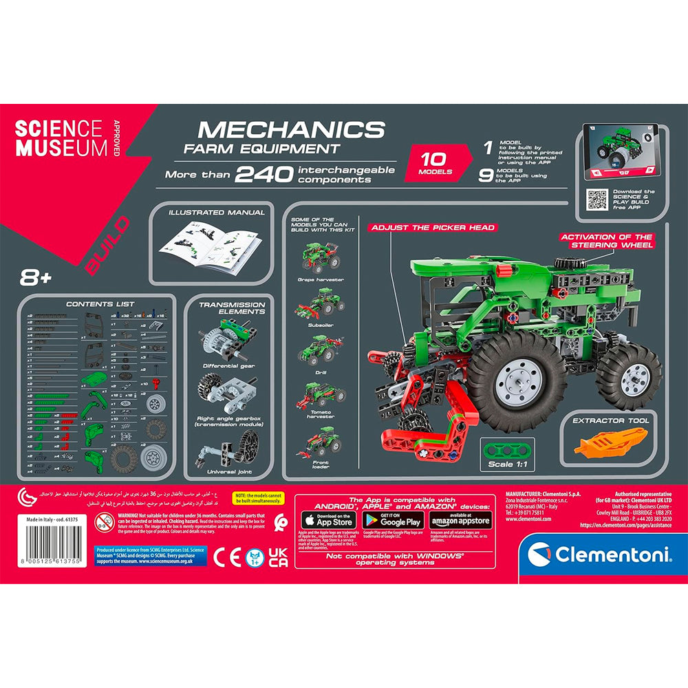 Science Museum Mechanics - Farm Equipment 10-in-1 Building Set Clementoni 61375
