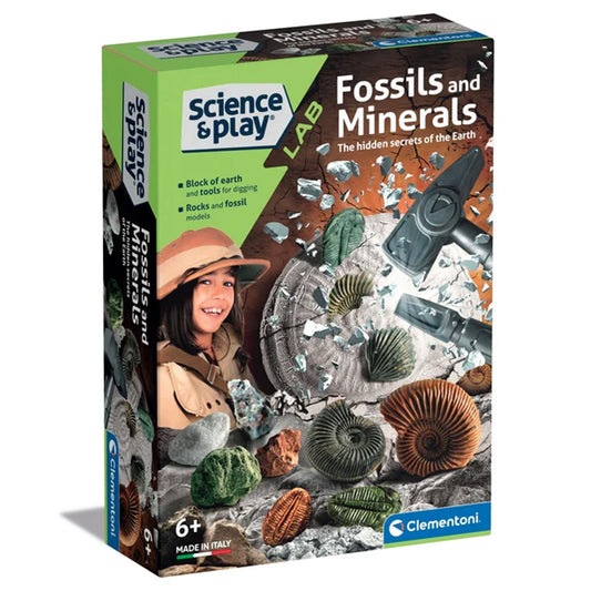 Clementoni Science & Play Lab: Fossils & Minerals STEM Set Age 6+