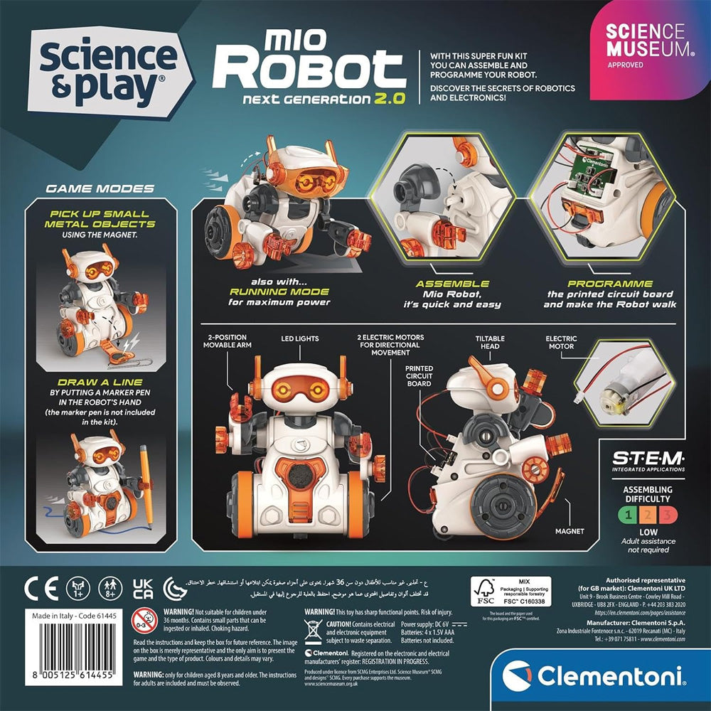 Clementoni Science & Play Robotics: Mio Robot 2.0 STEM Toy Age 8+