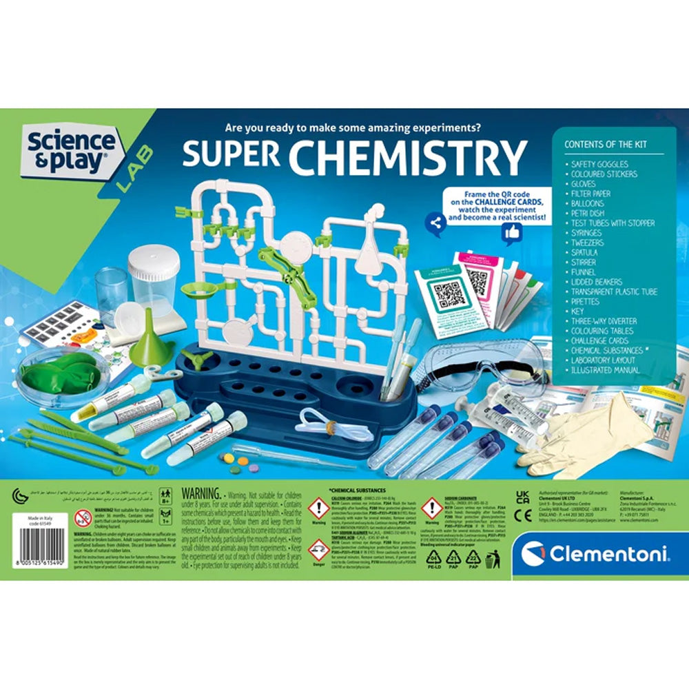 Clementoni Science & Play Lab: Super Chemistry STEM Set Age 8+