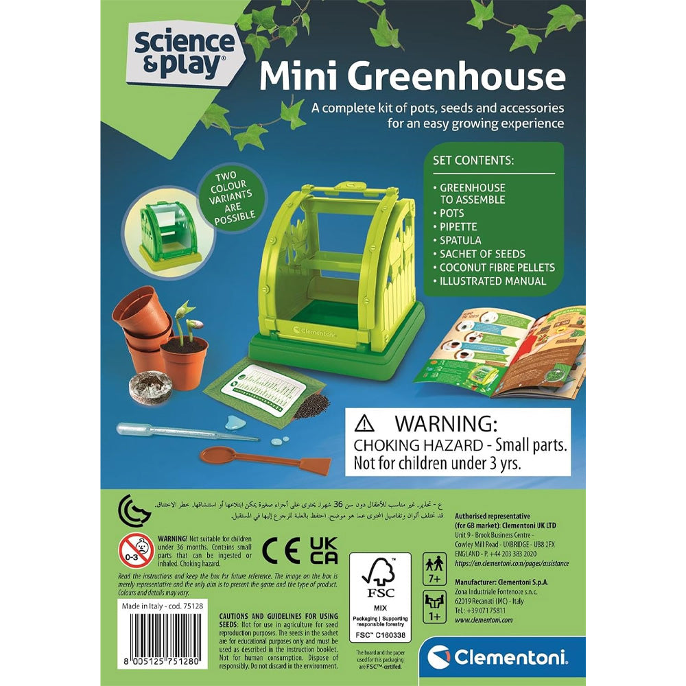 Clementoni Science & Play Lab: Mini Greenhouse STEM Set Age 7+