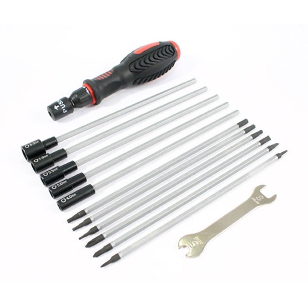Fastrax 19pc RC Tool Bag Kit Set Metric Nut/Hex Slot/Phillips Drivers & Spanner FAST607