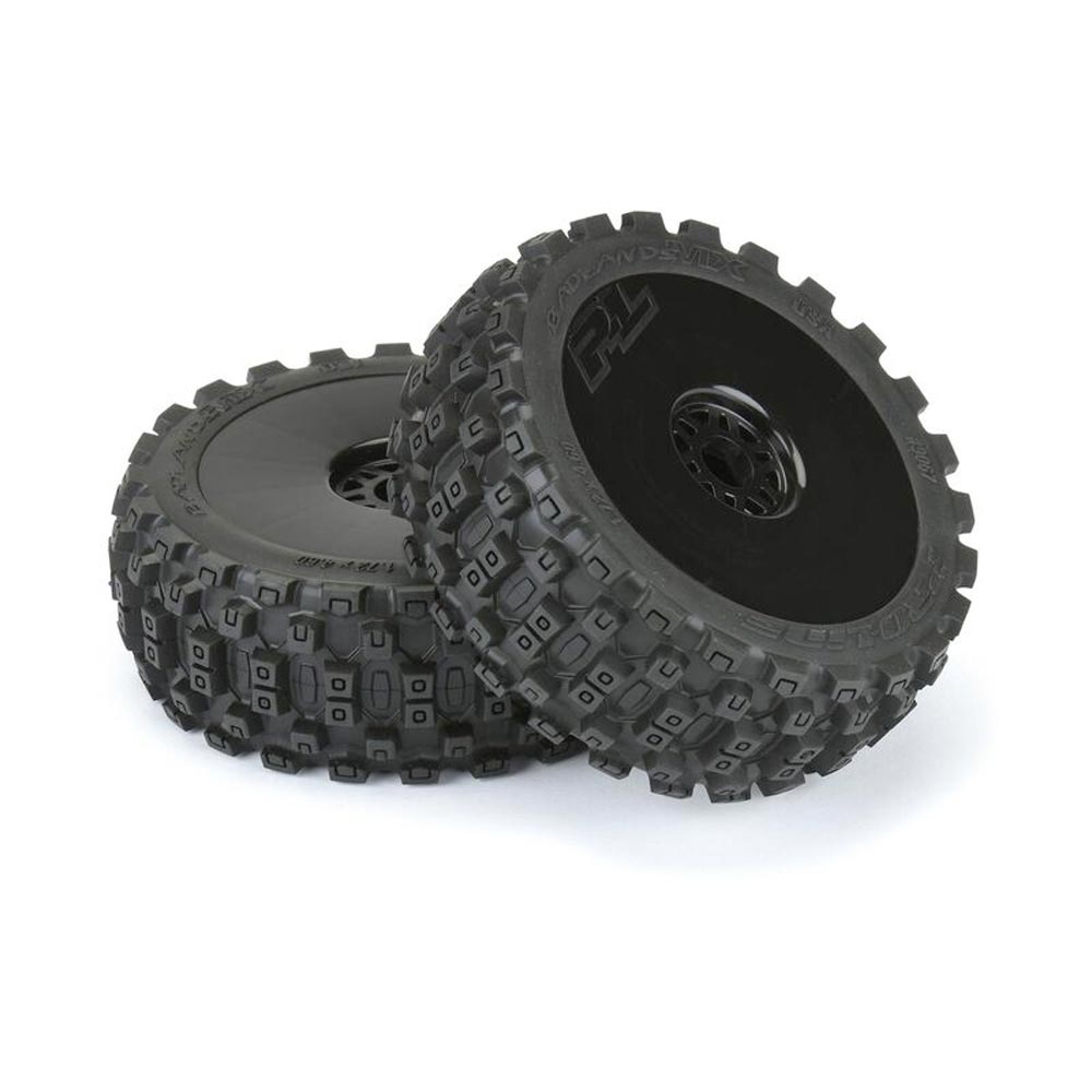 Pro-Line 'Badlands Mx' M2 Pre- Mount Velocity Black Wheels Pr RC 9067-41