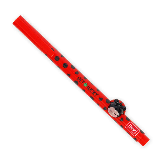 Legami Lovely Friends Gel Pen with 'Get Lucky' Ladybird/Ladybug Charm