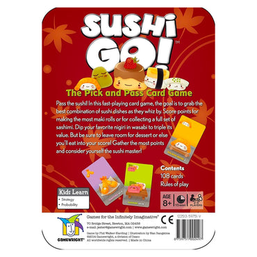 Sushi Go! Card Game - 2-5 Players Age 8+ Gamewright