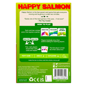 Happy Salmon - Family Card Game - Exploding Kittens Edition 3-8 Players Age 6+