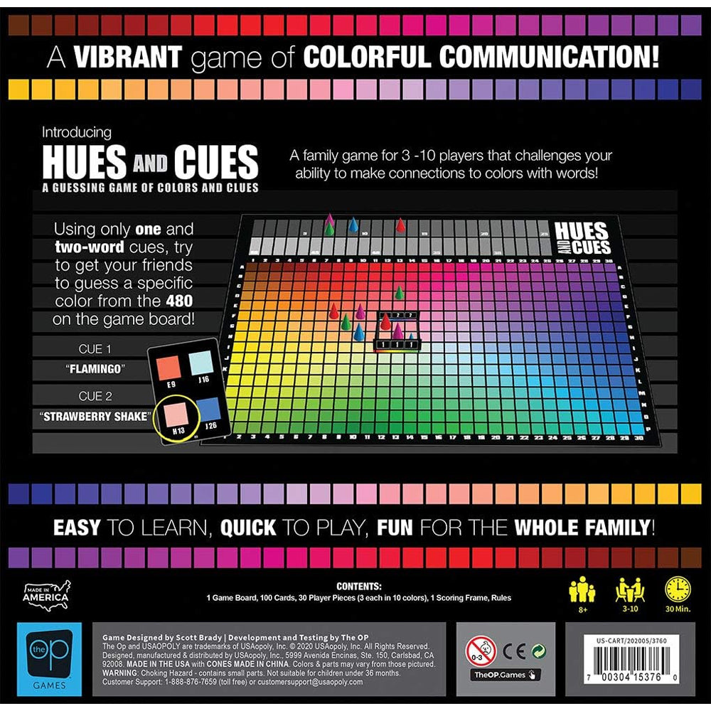 Hues and Cues Board Game - Age 8+ 3-10 Players - USAopoly
