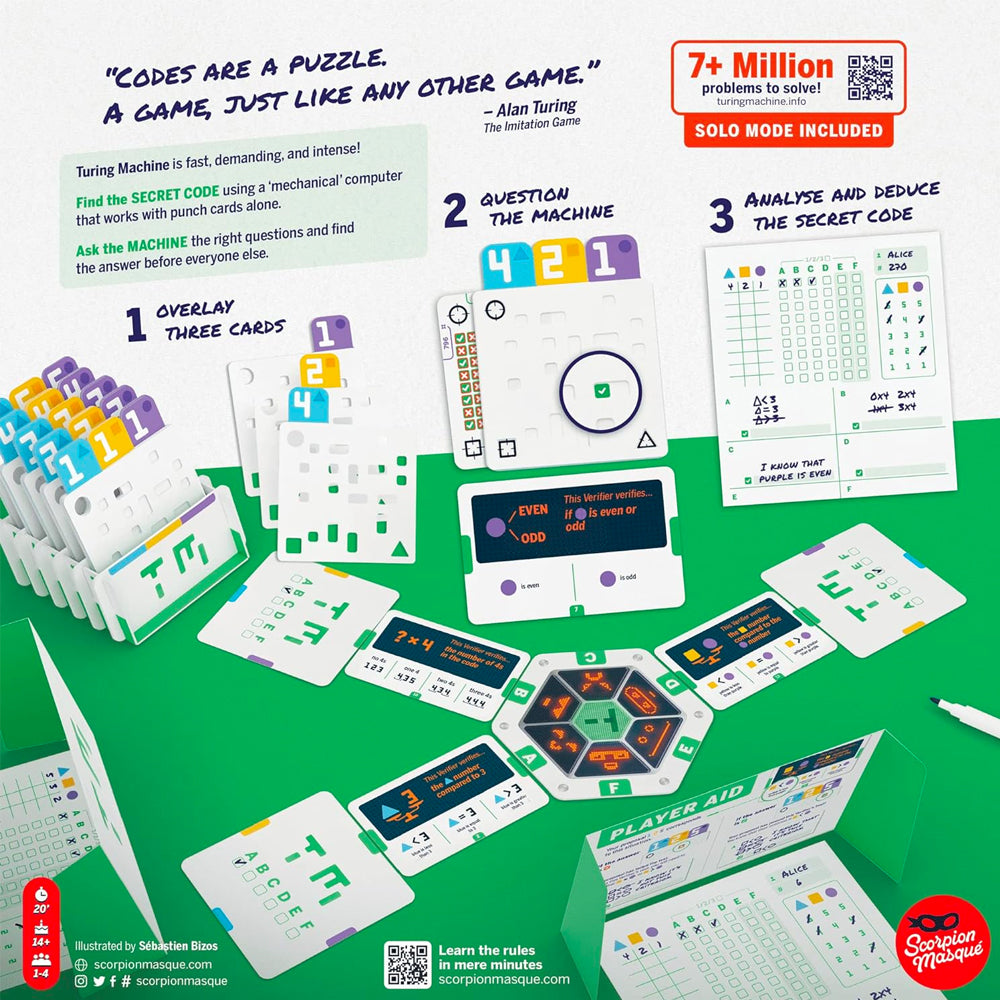 Turing Machine Board Game - 1-4 Players Age 14+ Scorpion Masque