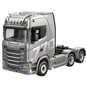 HuiNa RC Scania 770S Haulage Truck + Flatbed Trailer Bundle - Silver