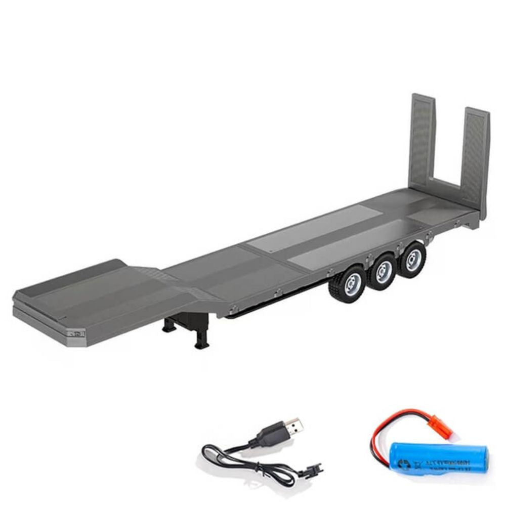 HuiNa CY1502S Haulage Flatbed Trailer For Huina Scania 770S CY1501 1:18 Silver