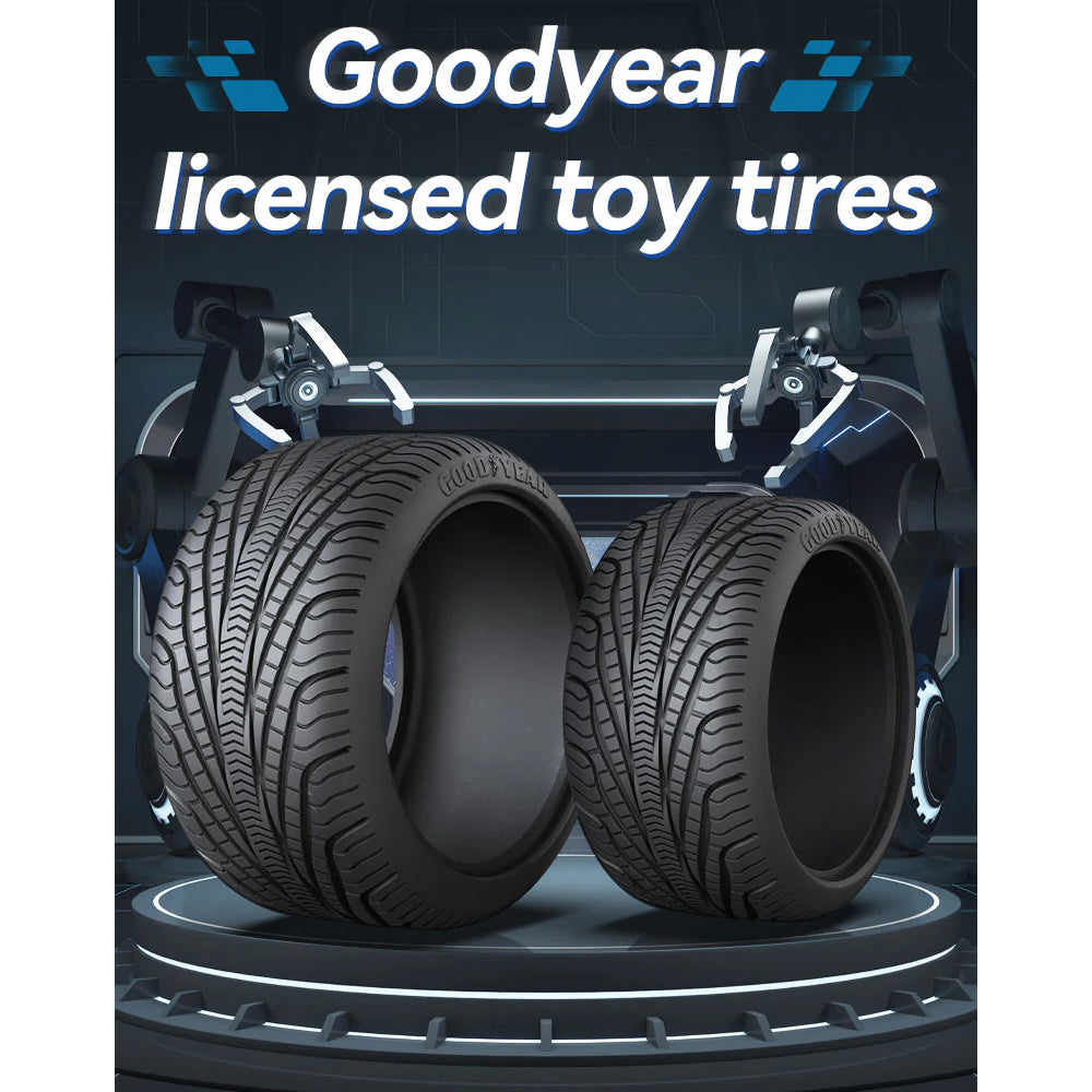 CaDA Goodyear 1:10 Brick Model Tyres - Officially Licensed - Ideal for LEGO