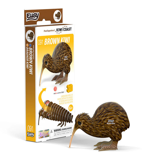 EUGY Brown Kiwi No.91 3D Model Craft Kit