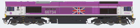 Dapol Class 66 734 'Platinum Jubilee' GBRf Pink (DCC-Fitted) DA2D-066-006D N Gauge