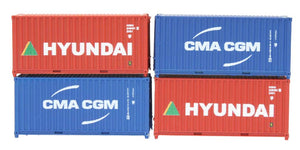 Dapol 20ft Container Set (4) Hyundai/CMA CGM 2F-028-202 N Gauge