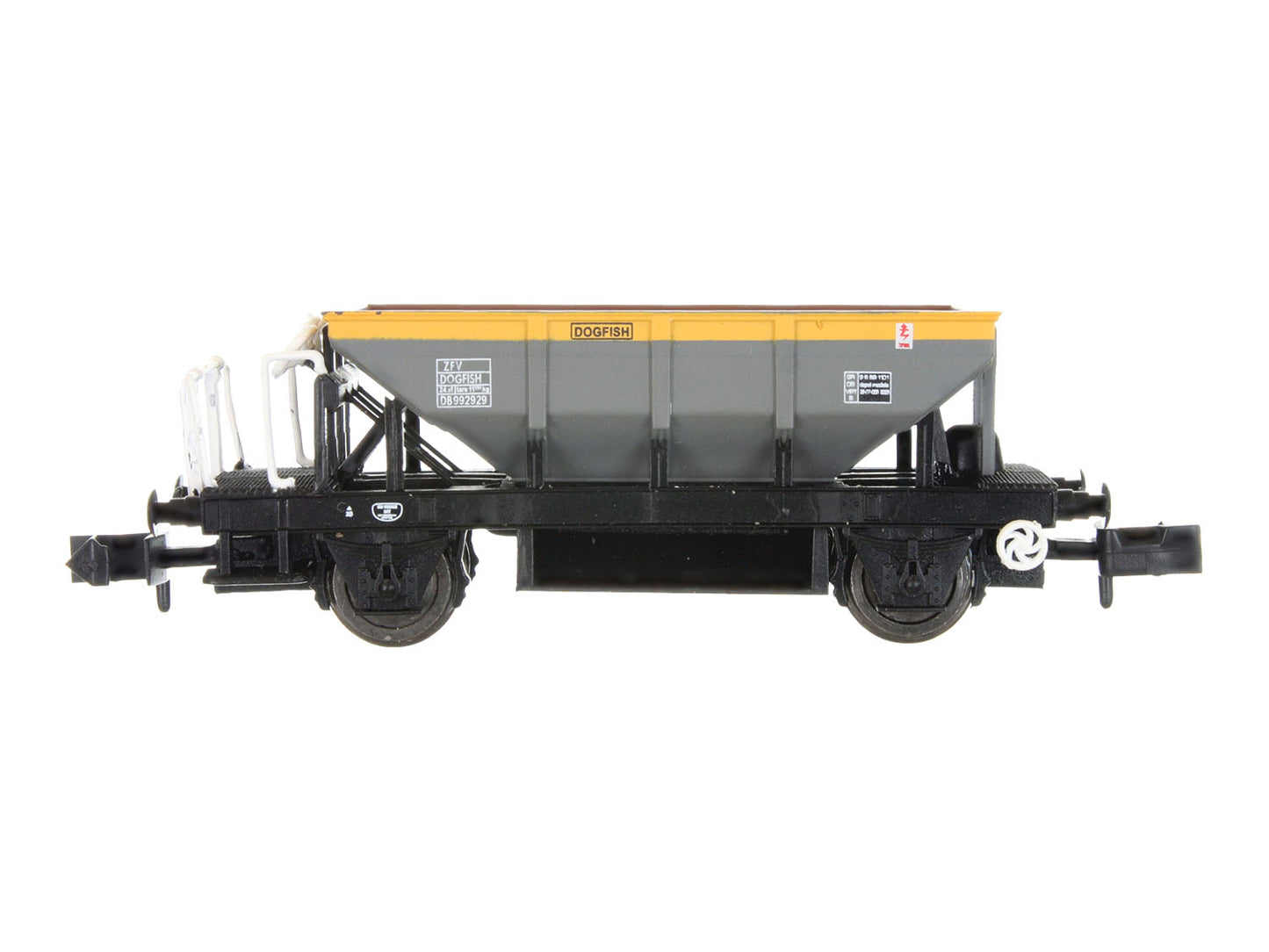 Dapol Dogfish Wagon BR Grey/Yellow Mainline Branding DB983174 2F-041-013 N Gauge