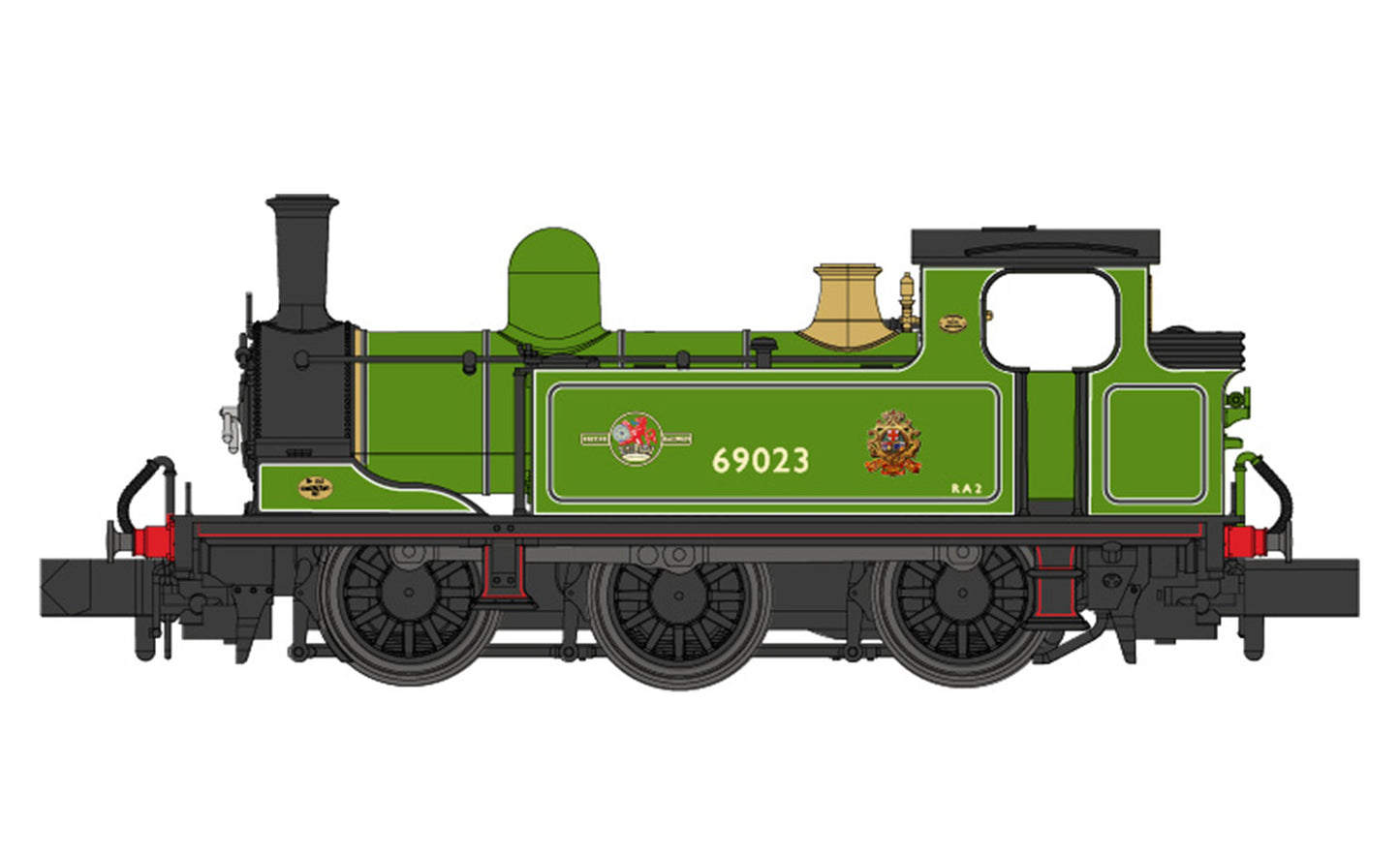 Dapol J72 Class 69023 Preserved NER Late Green (DCC-Fitted) 2S-022-008D N Gauge