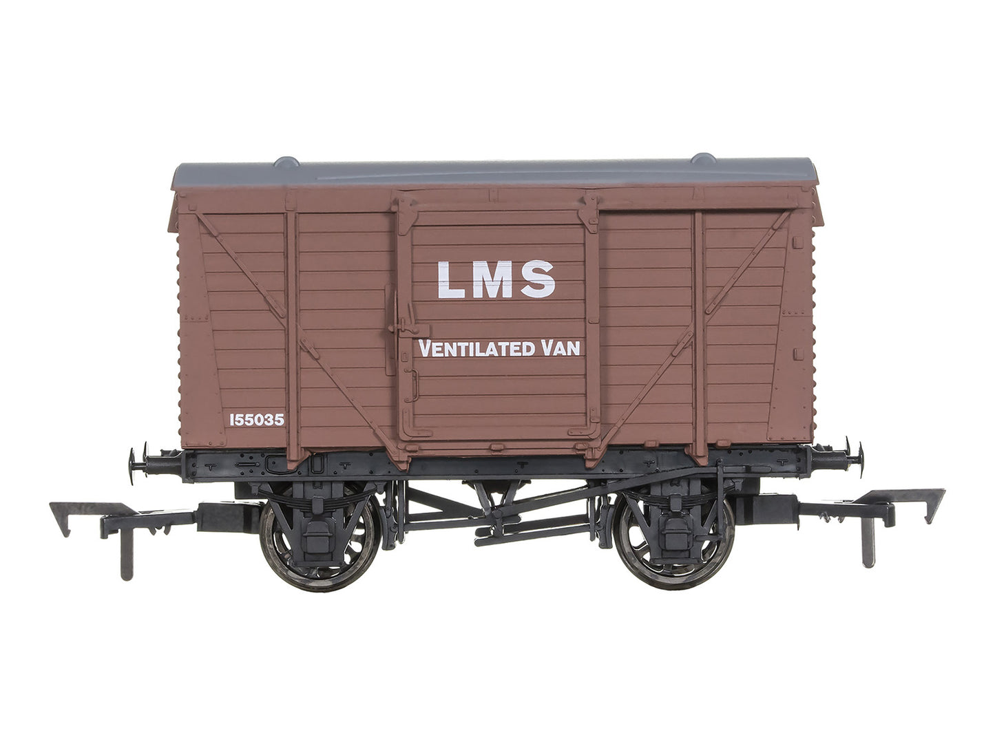 Dapol Ventilated Van LMS Bauxite 155035 Weathered OO Gauge 4F-011-119