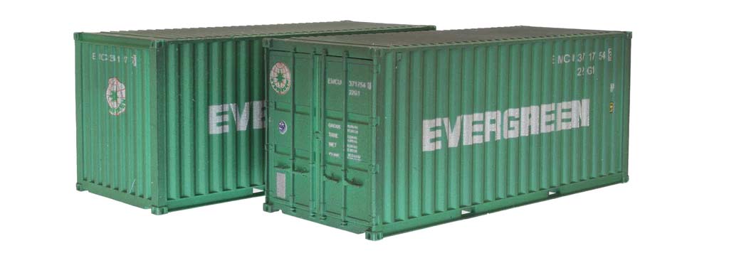 Dapol 20ft Container Pack (2) EISU Weathered DA4F-028-056 OO Gauge