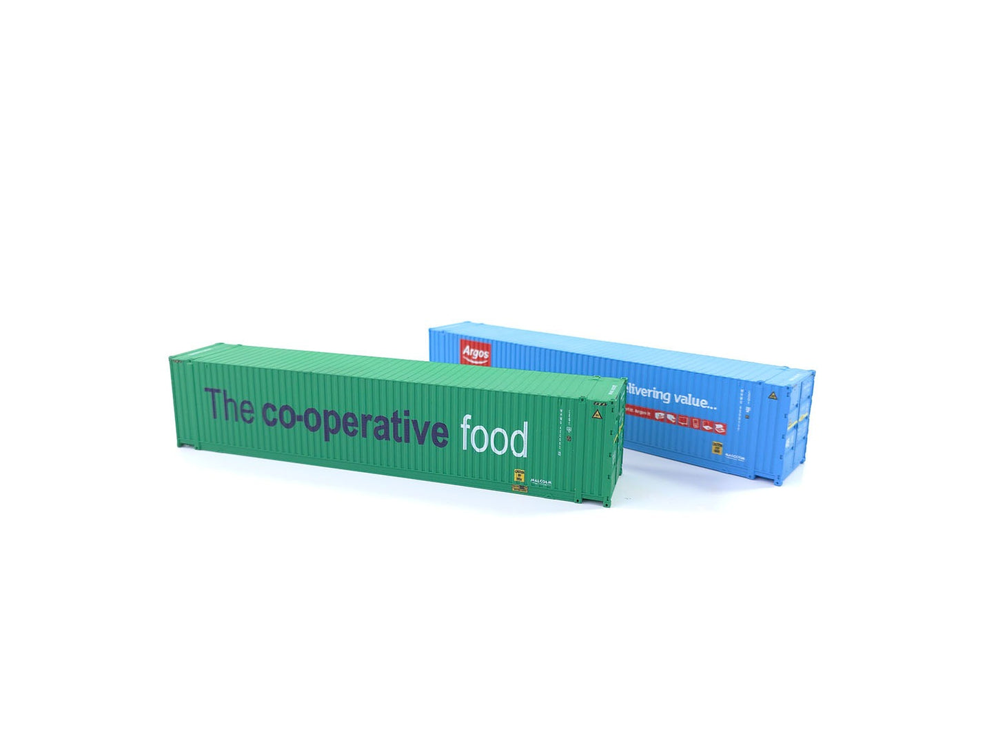 Dapol 45ft Hi-Cube Container Pack (2) Argos/Co-op DA4F-028-110 OO Gauge