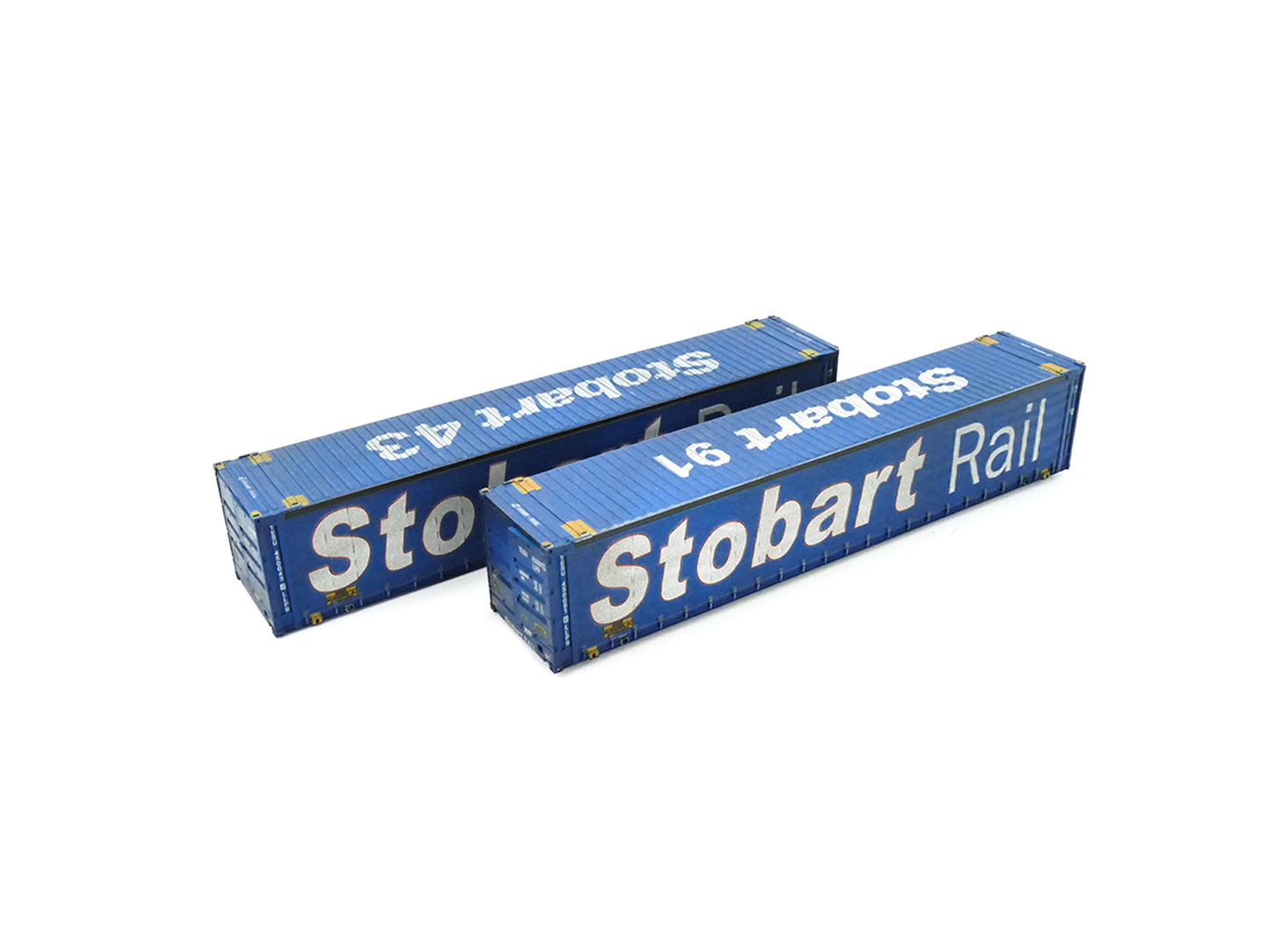 Dapol 45ft Curtain Container Set (2) Tesco Weathered 4F-028-155 OO Gauge